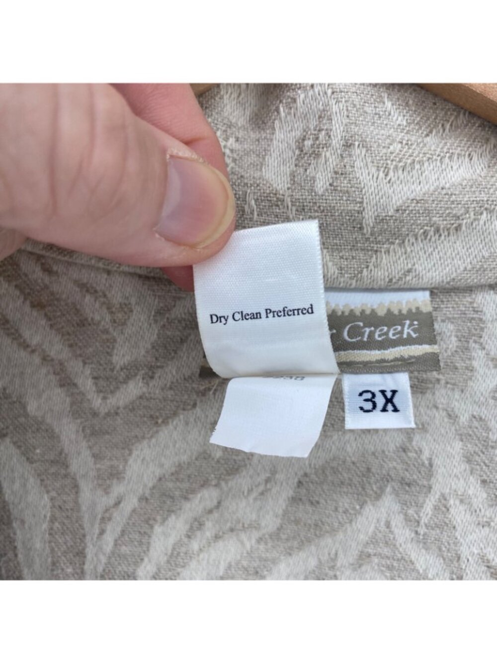 Coldwater Creek Jacket Womens 3X Ivory Animal Print Linen Cotton Blend Blazer - Picture 7 of 10